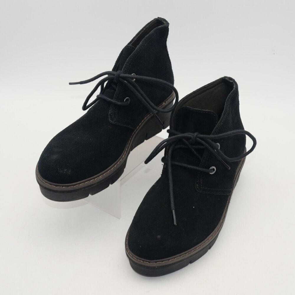 NEW Clarks Airabell Women's 5.5 Lace Up Ankle Chukka Boots Booties Black Suede
